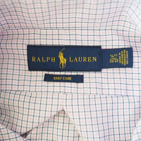 Ralph Lauren Blue Label Purple and Pink Checkered Dress Shirt 14 1/2 Neck 32/33 - Picture 8 of 16